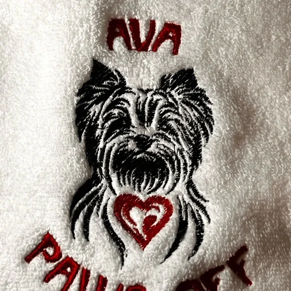Hand Personalized Embroidered Pet Hand Towel with your Pet’s  name. Dog cat fish - Picture 8 of 17